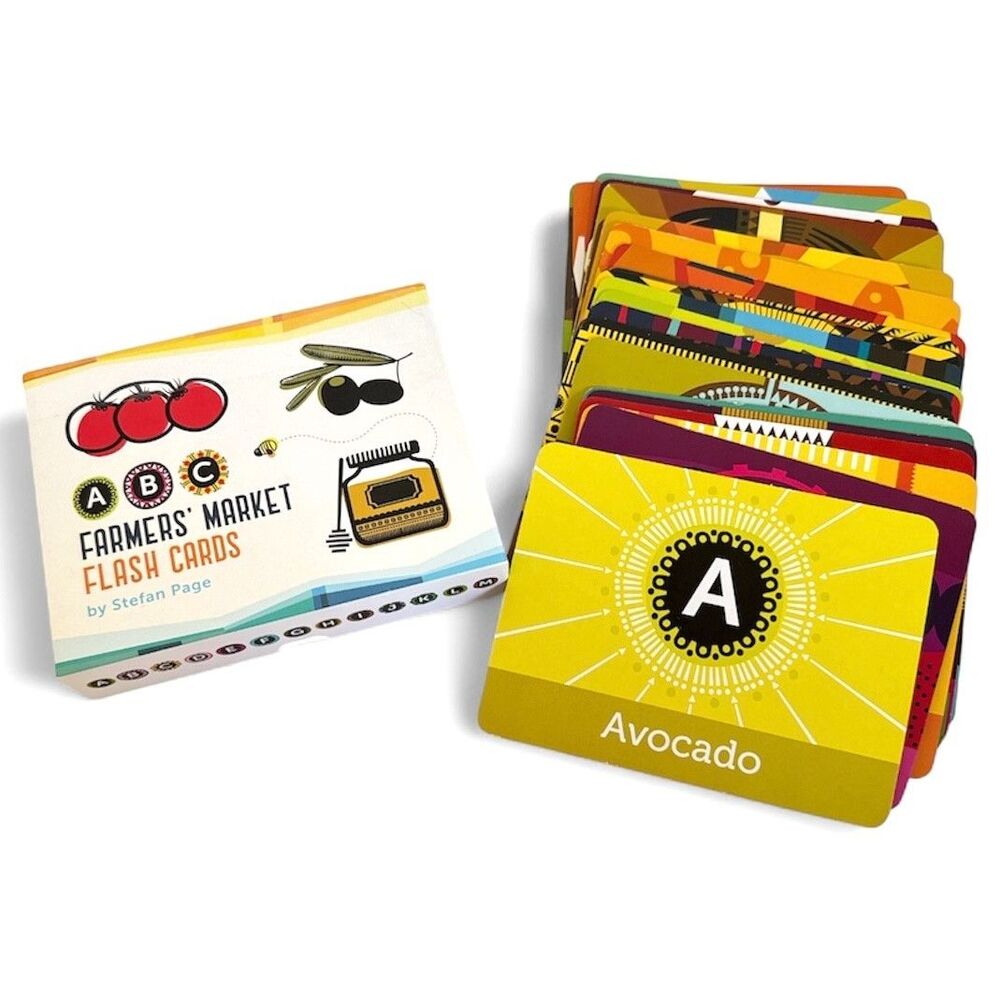 Alphabet Flash Cards ABC Flash Cards Farmers Market Learning Toys Toddler Babies